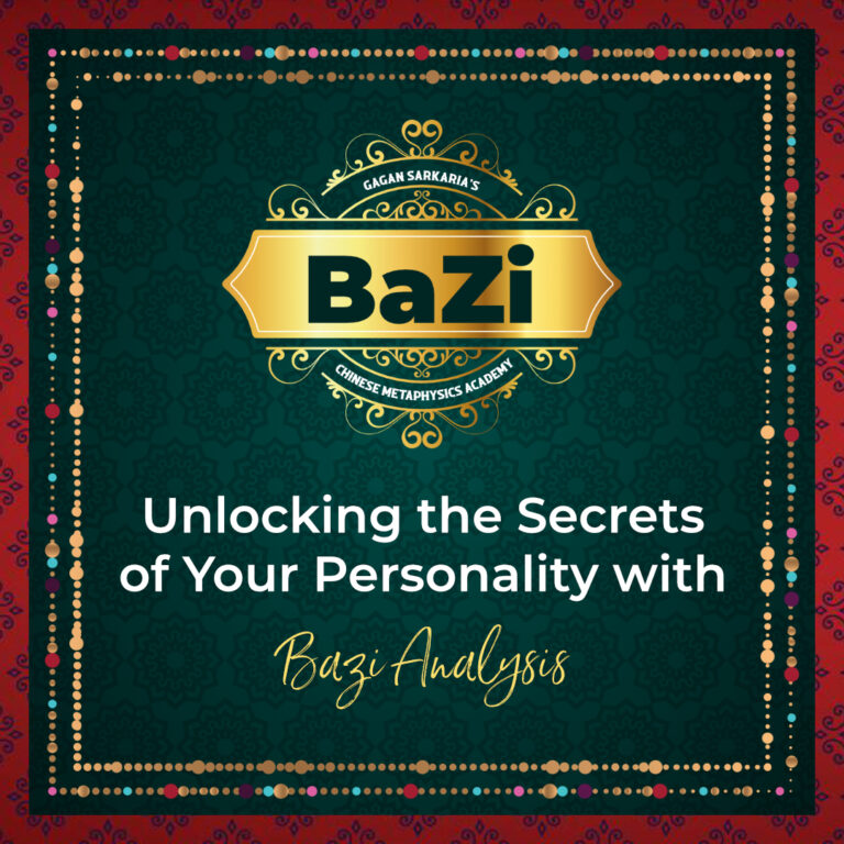 A promotional image for BaZi Analysis, featuring text: "Unlocking the Secrets of Your Personality with BaZi Analysis" with a decorative gold and red border. Discover the depth of BaZi personality analysis.